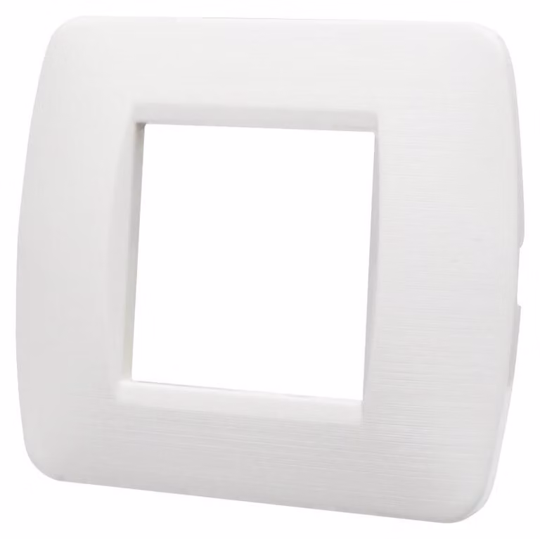 ETTROIT LN85201 Placca in plastica 2P Serie Space compatibile Bticino Living Light Colore Bianco Satinato