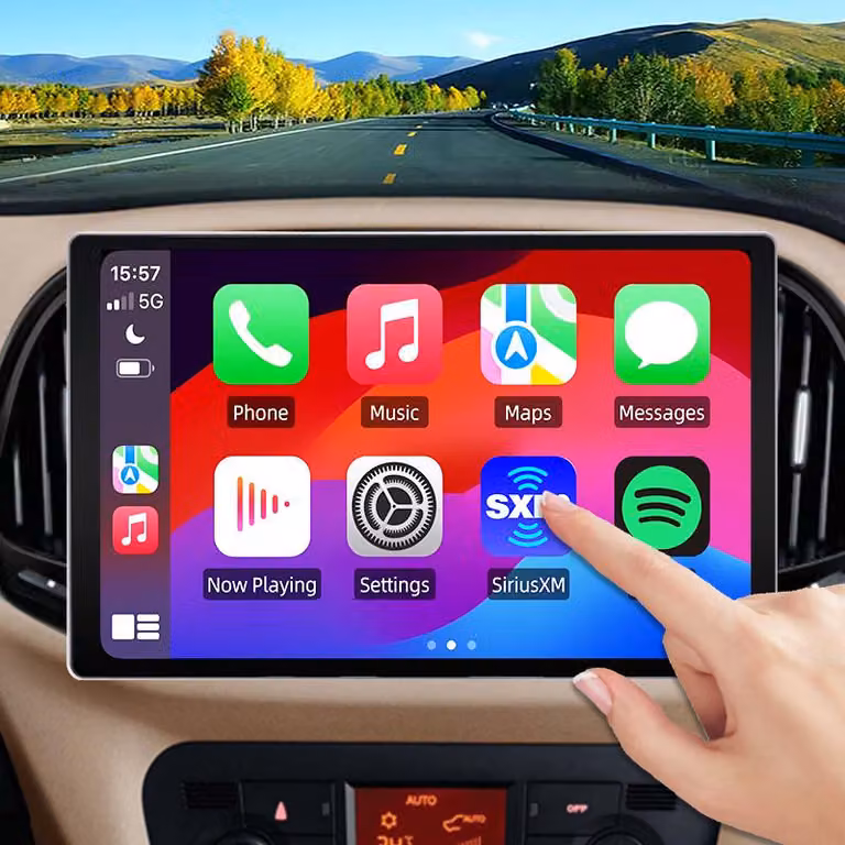 Autoradio da 13,1 pollici con schermo, lettore multimediale Android, compatibile con CarPlay wireless e dotato di GPS