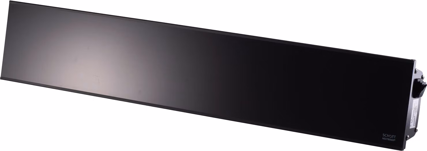 Riscaldatore a infrarossi con telecomando Relax Glass Dimmer IP65 1800 Watt Nero-Nero