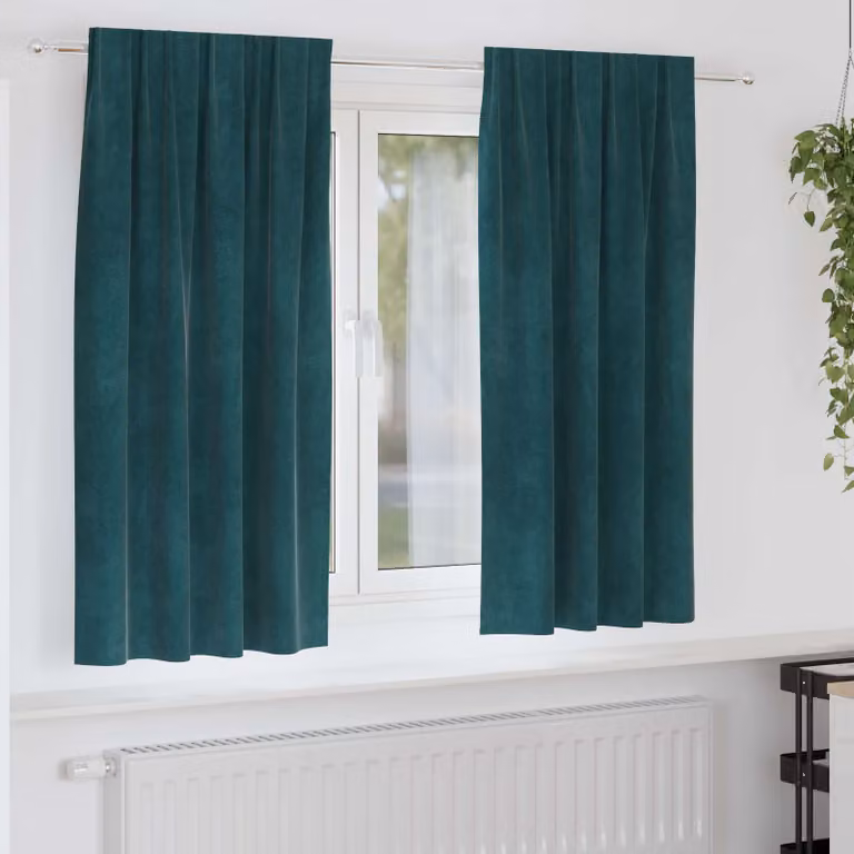 Set di 2 tende oscuranti vidaXL in velluto verde, L: 140 cm, H: 175 cm