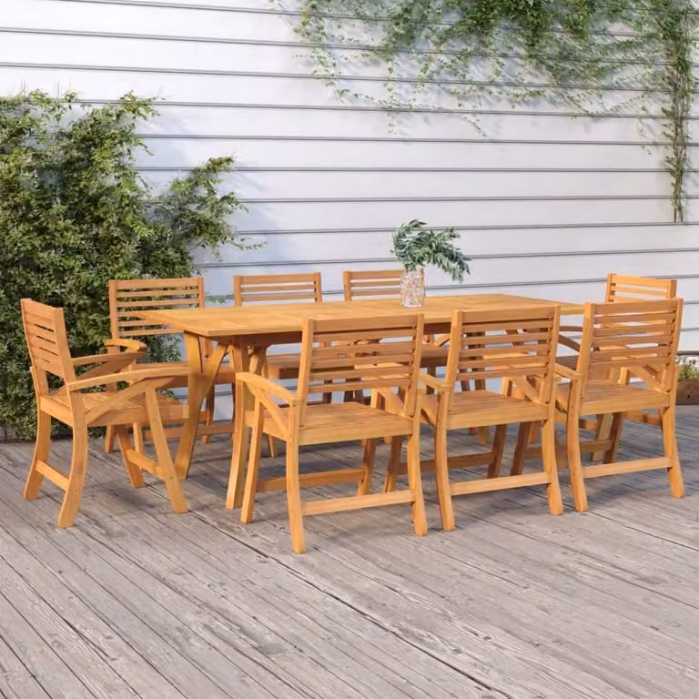 The Living Store tavolo da giardino 200x90x75 cm in legno massiccio di acacia