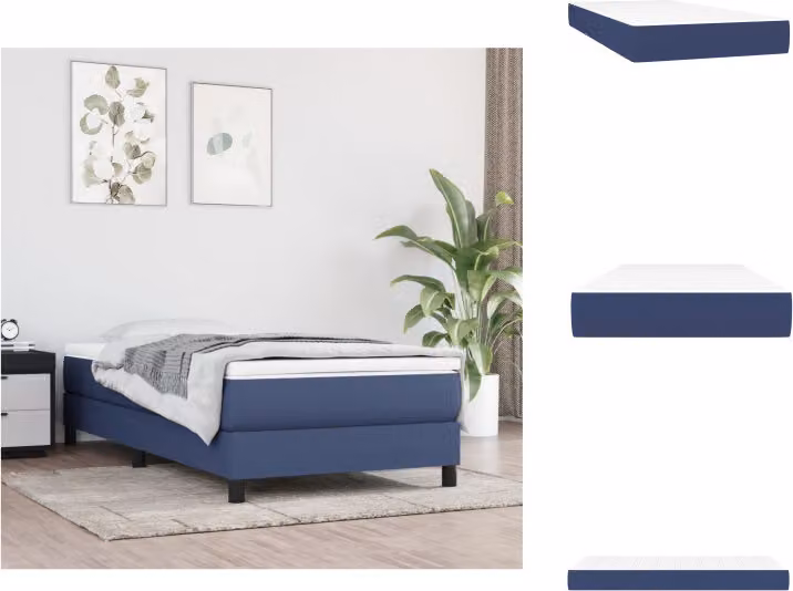 vidaXL Materasso a molle insacchettate blu 100x200x20 cm in tessuto - Materassi