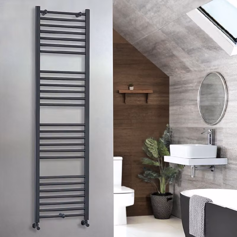 Scaldasalviette Piatto Antracite - Termoarredo Bagno - 1800 x 500mm - 740W - Artle