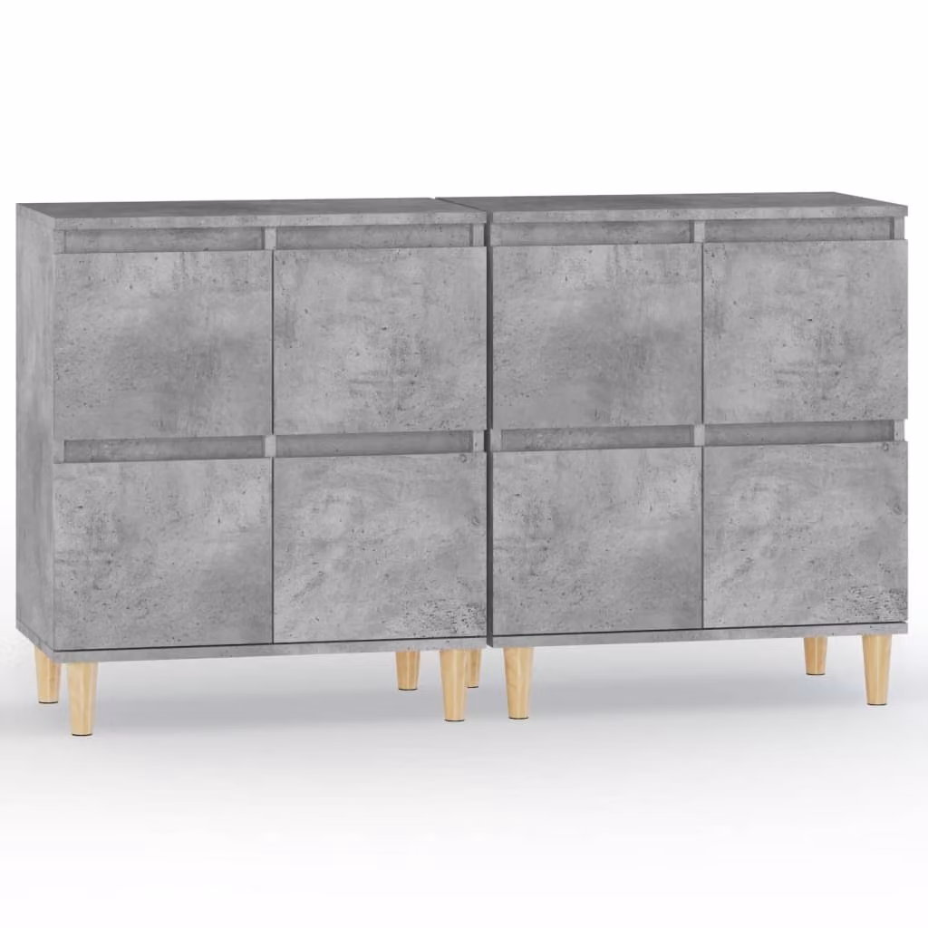 Credenze 2pz Grigio Cemento 60x35x70 cm in Legno Multistrato