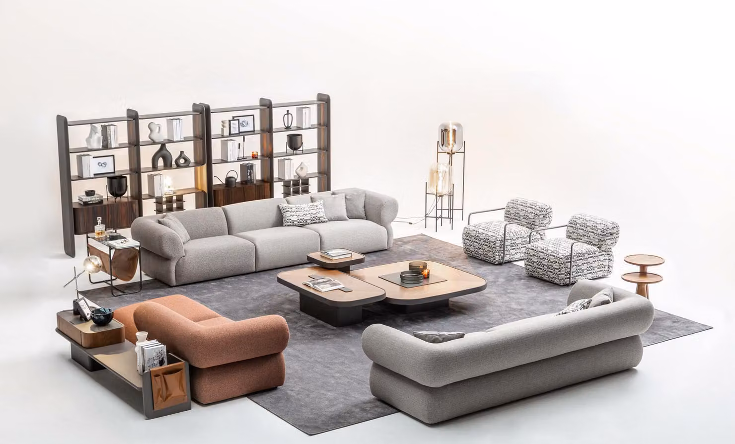 Große Sofagarnitur Wohnzimmer Couch Fünfsitzer Wohnlandschaft Sessel 5tlg