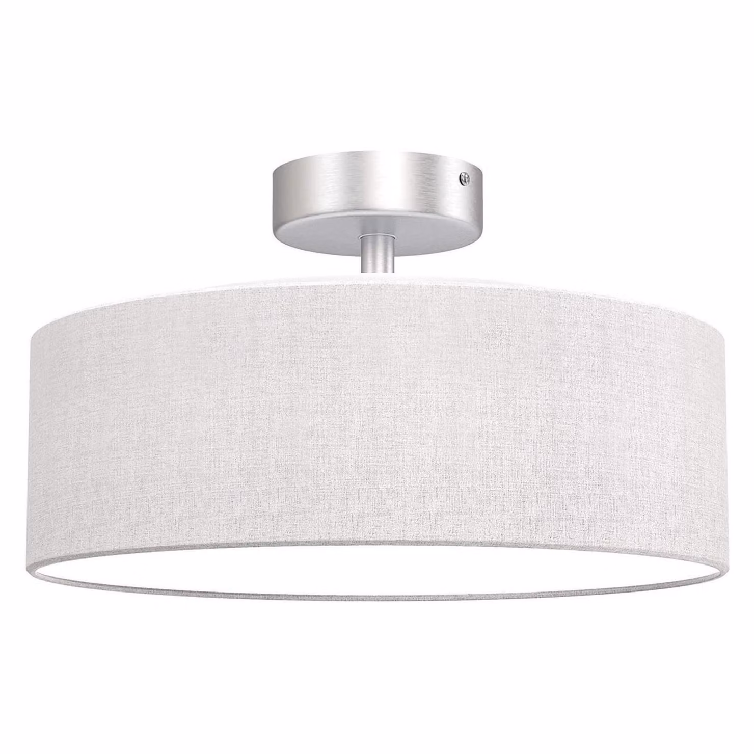 Briloner Lampada da soffitto in tessuto E27 lampada a paralume tondo bianco