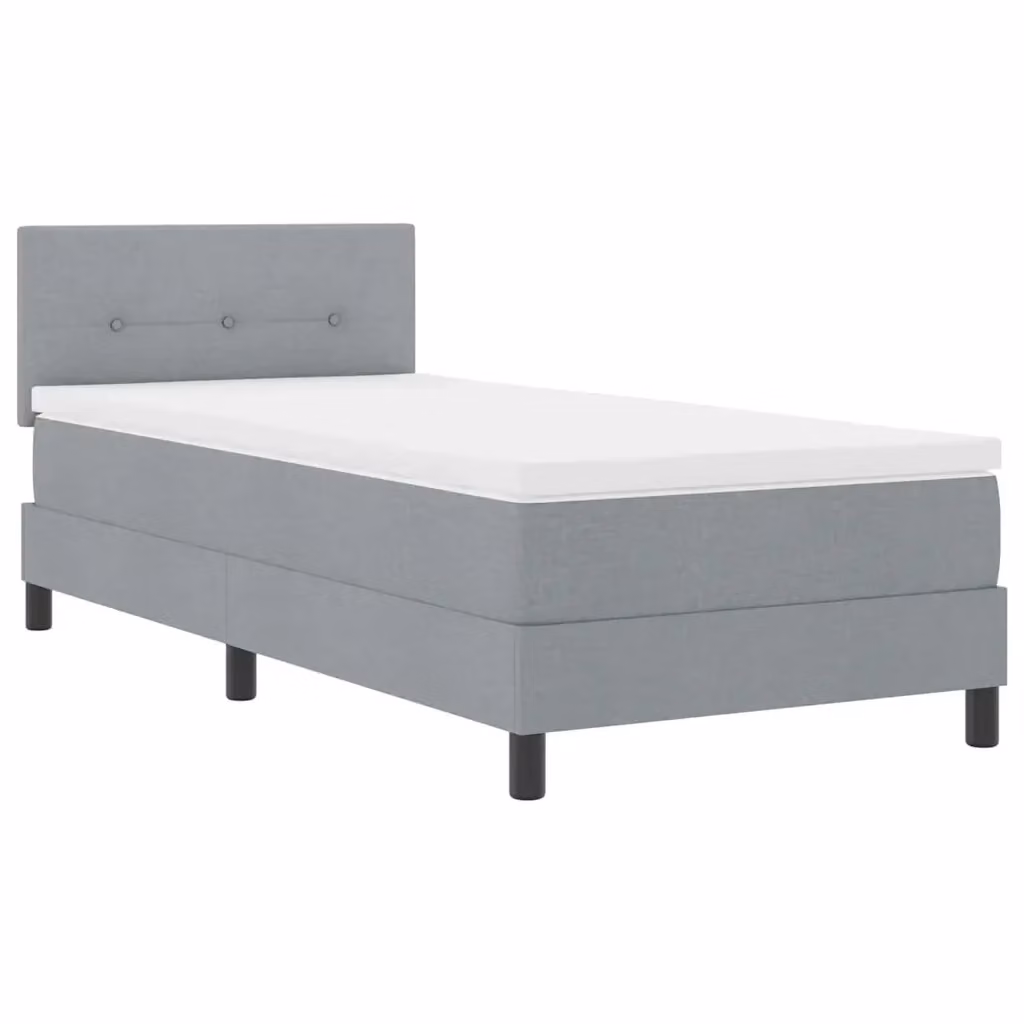 Letto a molle con strisce LED vidaXL in tessuto grigio, L 200 x P 80 cm – 2
