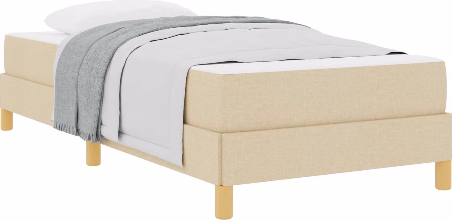 Letto a molle con materasso Crema 80 x 200 cm Tessuto