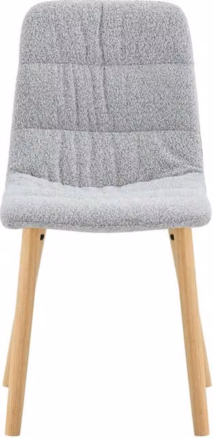 Sedia da pranzo 88 cm in tessuto grigio chiaro e legno, set da 2