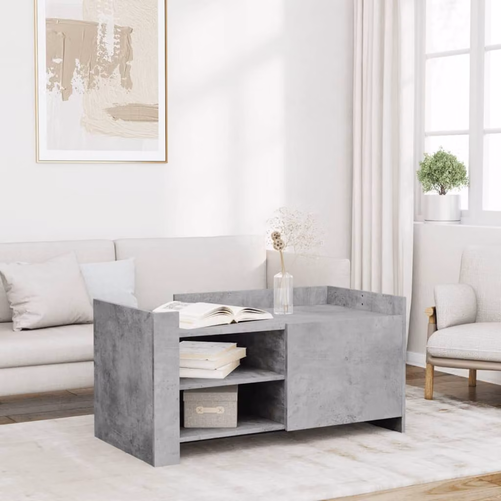 vidaXL Tavolino da salotto moderno in legno composito grigio L 100 cm x P 50 cm x H 50 cm