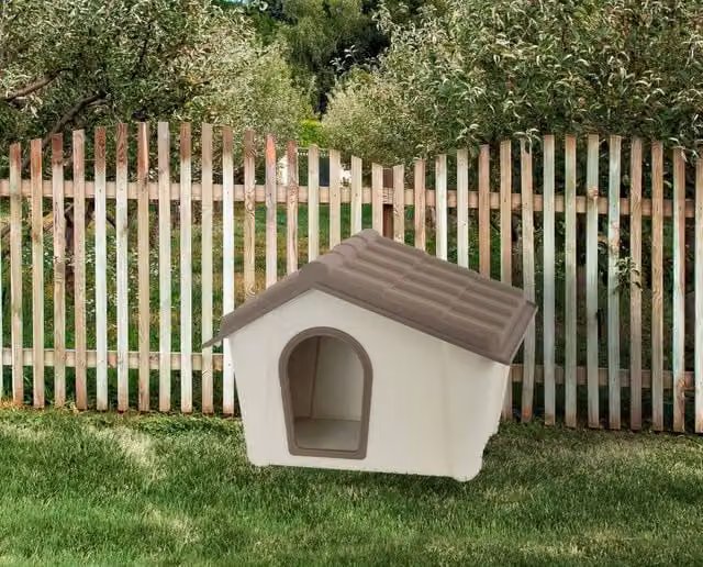 Casetta per cani e gatti Avalonr di DMORA in polipropilene beige per esterno L: 79 cm, P: 59 cm, H: 61 cm