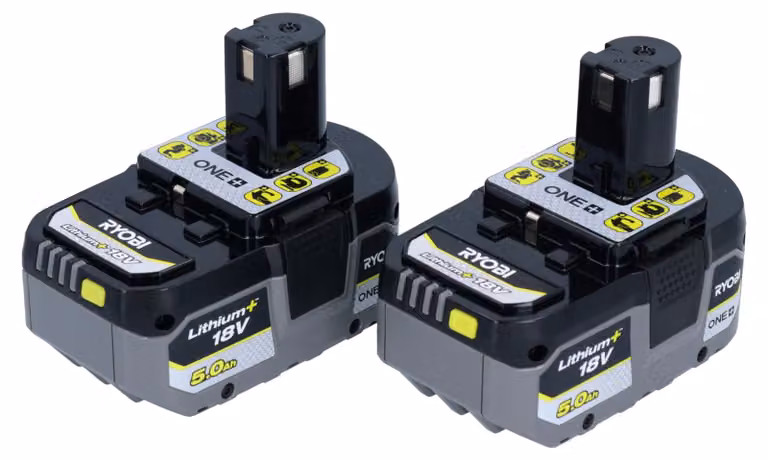 RYOBI RB18LL50F12B 2x batteria ricaricabile 18 V 5,0 Ah / 5000 mAh Li-Ion ( 5133004831 ) con indicatore del livello di carica