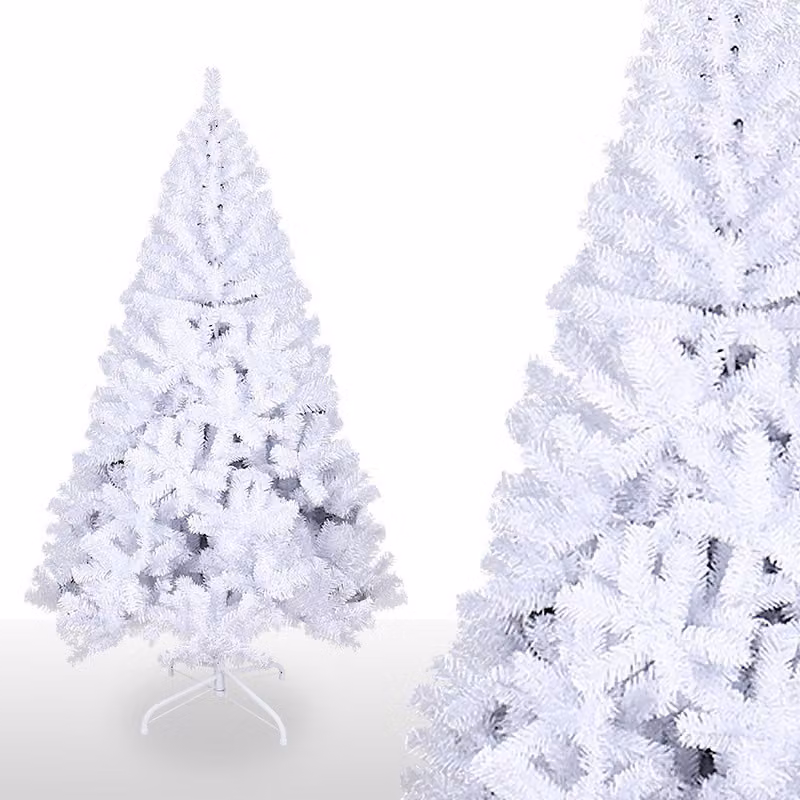 Jopassy albero di Natale artificiale abete incl. supporto albero in metallo bianco 150cm