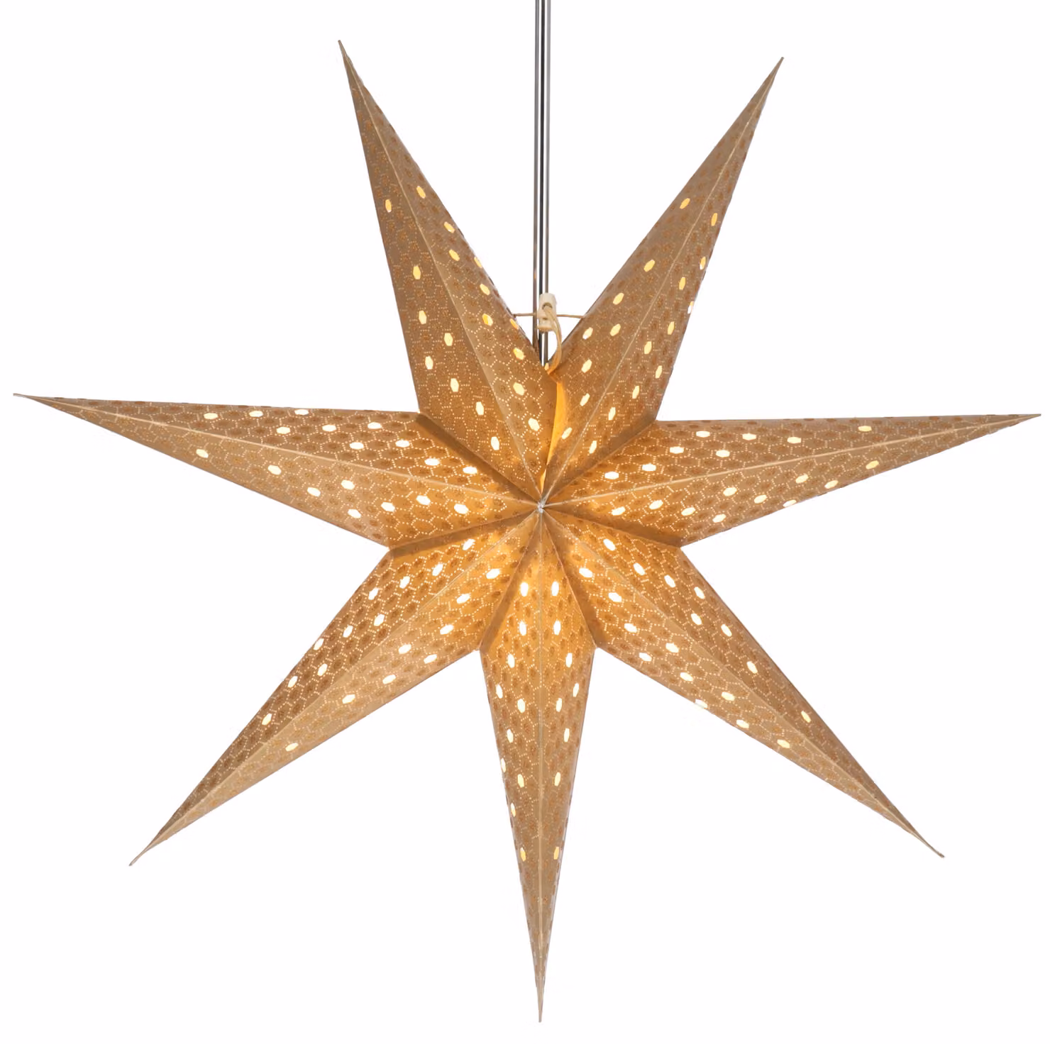 Stella pieghevole di carta illuminata dell'Avvento, stella di Natale 60 cm - Lunara Gold, decorazione della finestra con stella