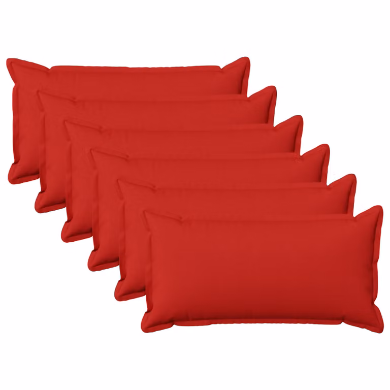 Set di 6 federe vidaXL HOUTEN rosse in poliestere, L 70 x P 40 cm