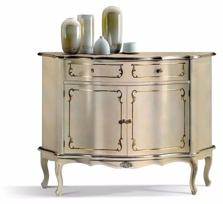 Luxus Italienische Holz Möbel Kommode Weiß Buffet Schrank Wohnzimmer Kommoden