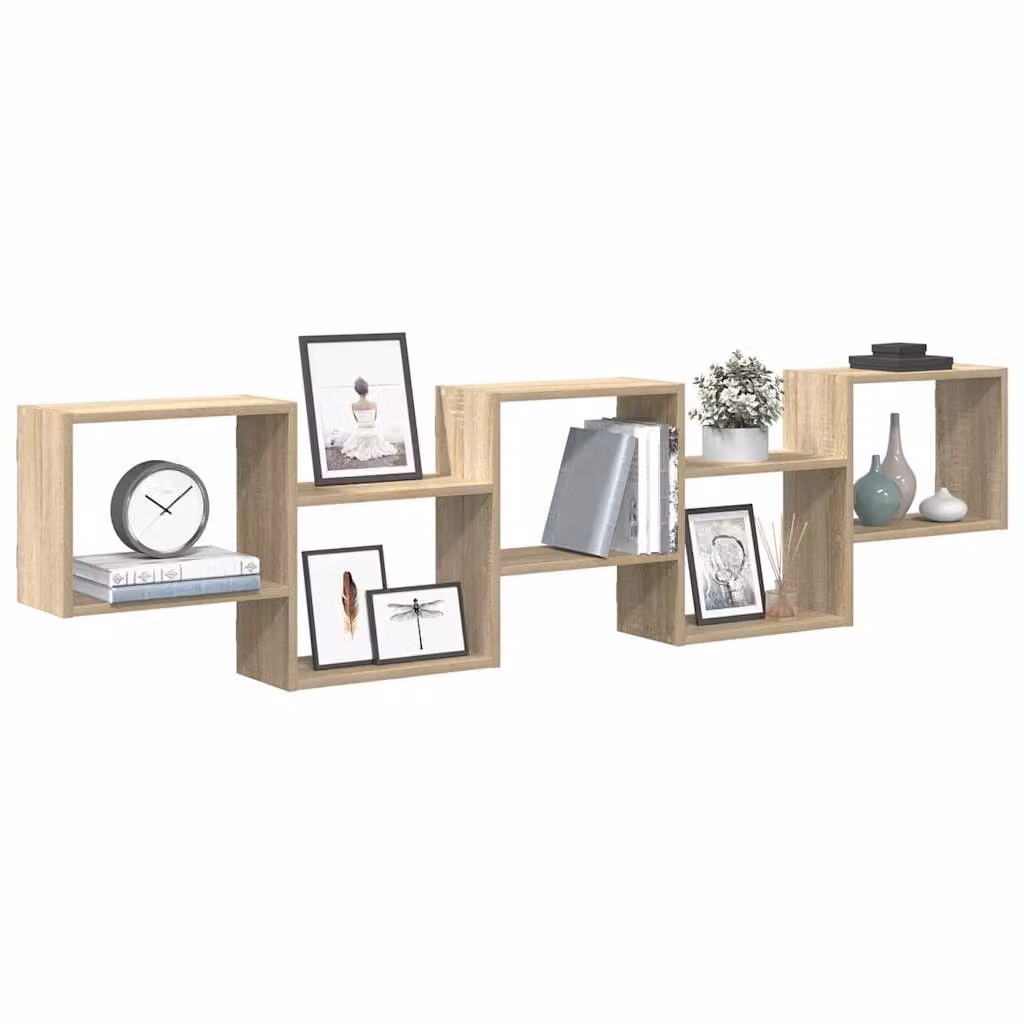 vidaXL Mensola a Cubo da Parete con 5 Scomparti in MDF Marrone Moderno
