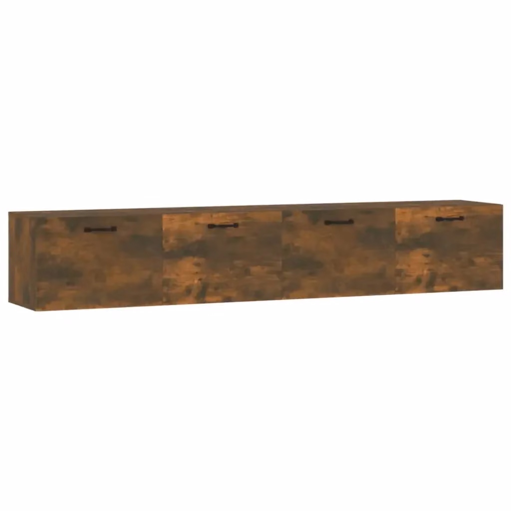 Set di 2 mobili da parete moderni vidaXL in legno multistrato color rovere fumo L: 100 cm, P: 36,5 cm, H: 35 cm – 2