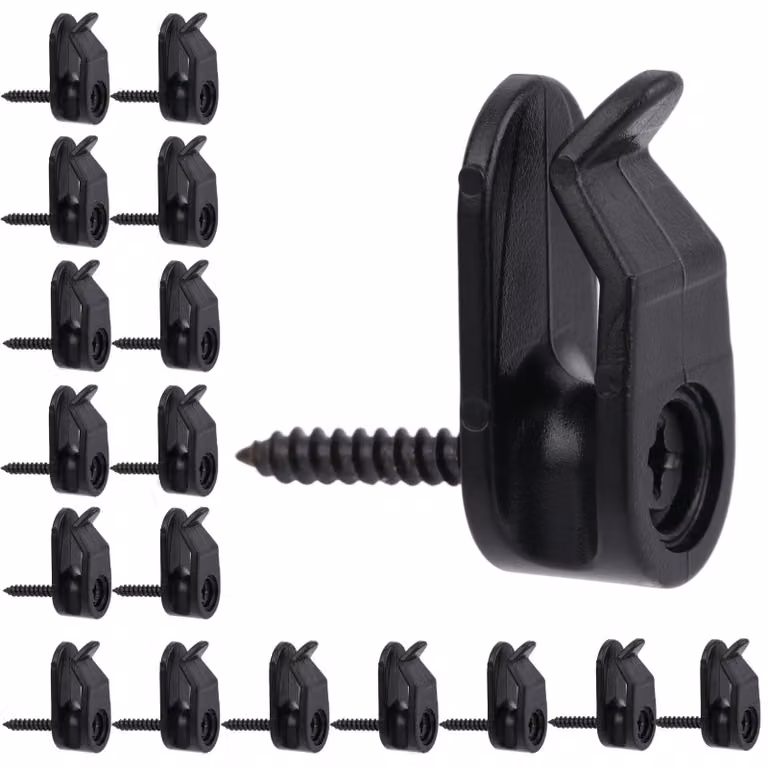 50 clip per luci decorative, resistenti alle intemperie, di colore nero, per decorazioni da esterno
