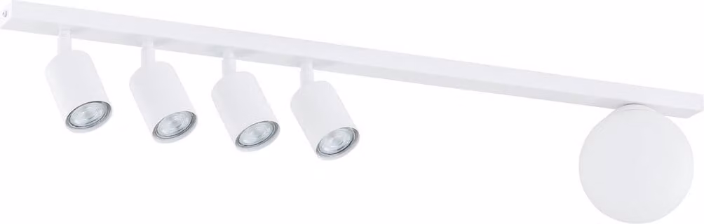 Lampada da soffitto bianca con faretti + paralume a barra da 90 cm BASTER 4xGU10 8W + 1xE14 10W Emibig