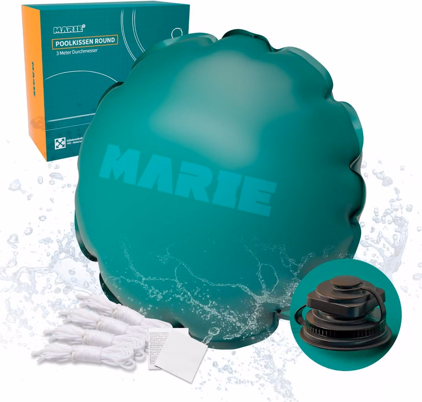 Cuscino gonfiabile per piscine, ideale per l'inverno, 3 metri, in PVC, adatto a piscine di dimensioni 300-400 cm, resistente al gelo