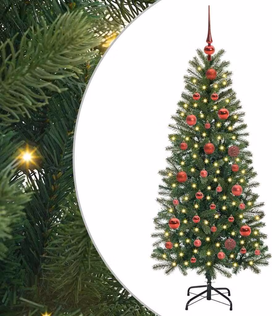 Albero di Natale artificiale con 150 LED Verde 150 cm PE e PVC