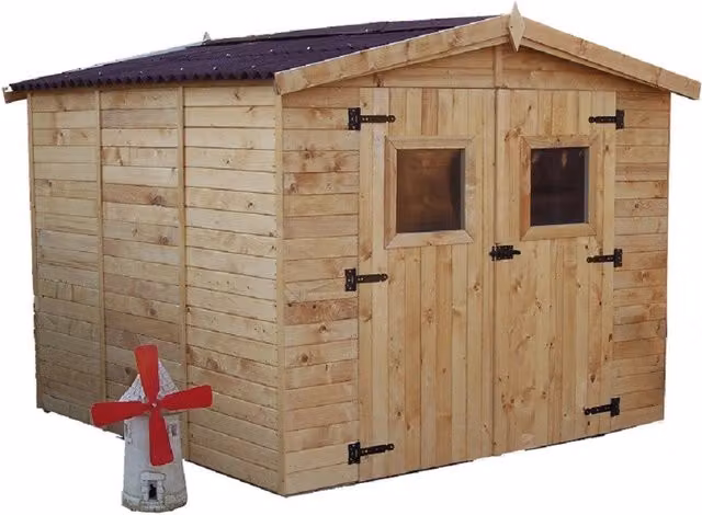 Casetta per bambini Foresta Modello Eden in legno massello marrone con pavimento, pannelli da 16 mm, L 240 x P 240 x H 210 cm