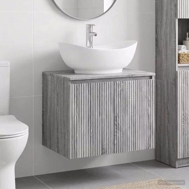 Set di mobili per il bagno Sonoma grigio Legno ingegnerizzato 3404346