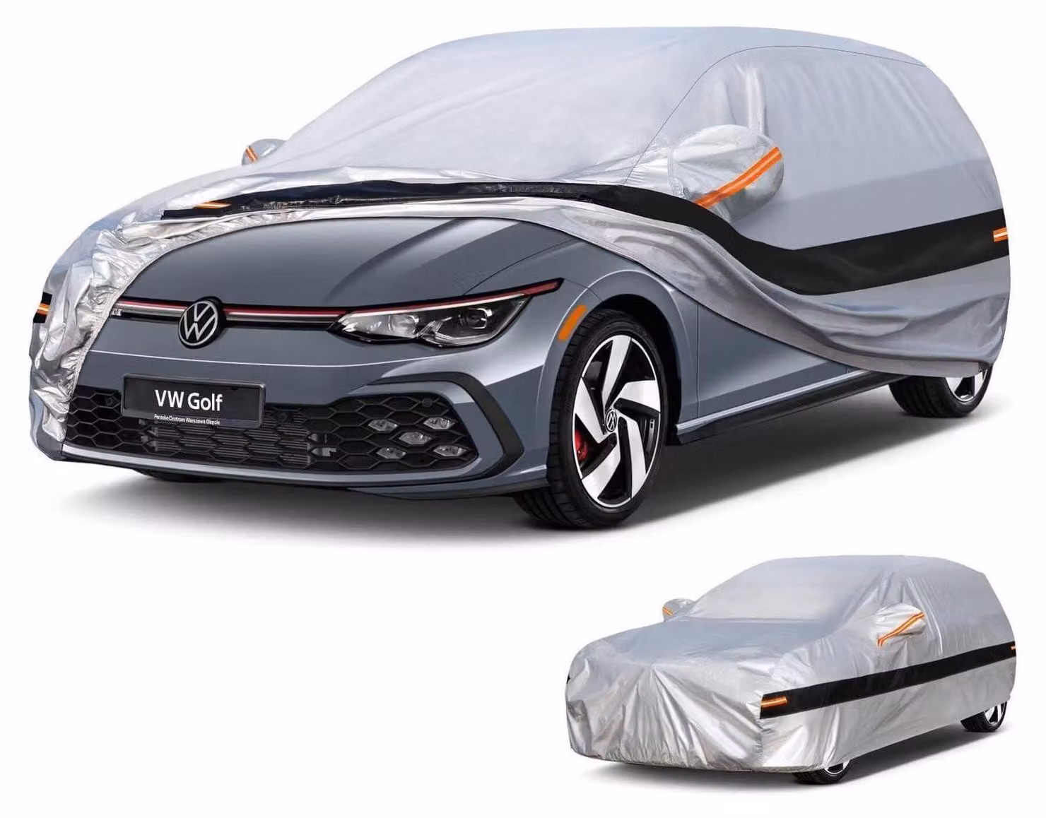 Copertura per auto, 10 strati, impermeabile, colore argento, compatibile con VW Golf 4/5/6/7/8 (dal 1997 al 2025)