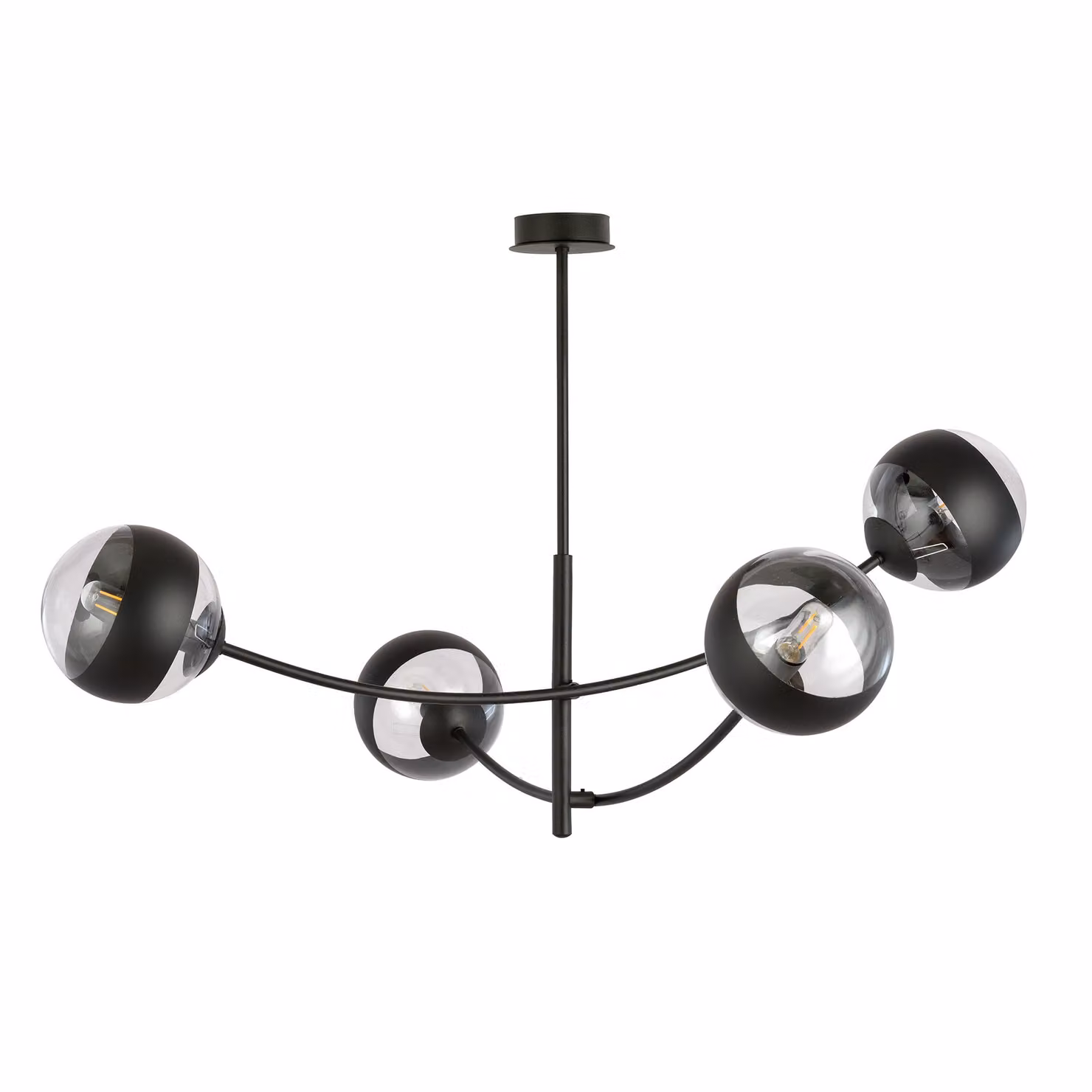 Lampada da soffitto Emibig 4xE14 40W HUNTER 4 NERO/RIGHE 1101/4