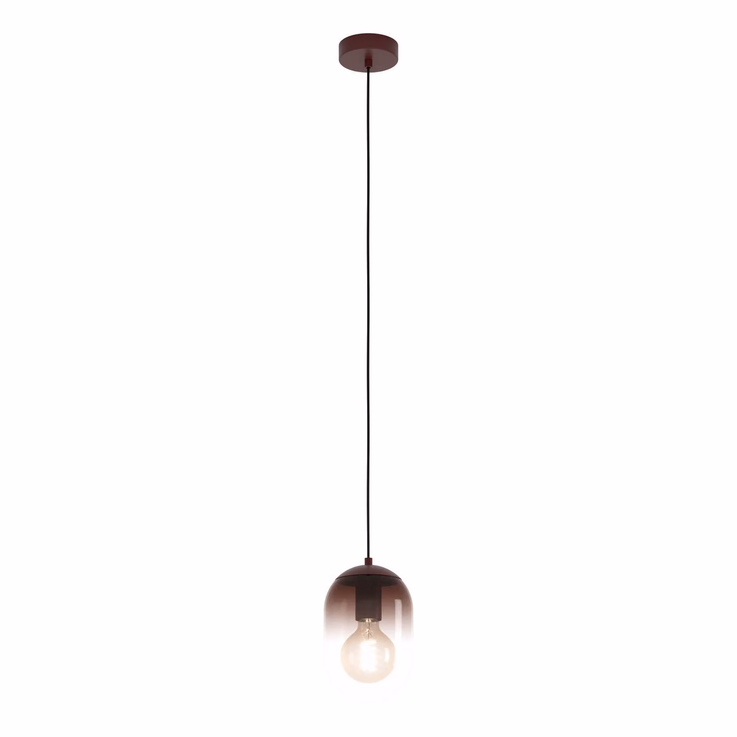 EGLO Lampada a sospensione Lequile, dimmerabile, Rosso, Soggiorno / Sala da pranzo, Vetro, Lampada a sospensione