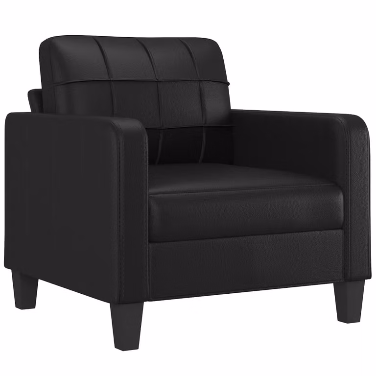 Poltrona Nera 60 cm in Pelle finta