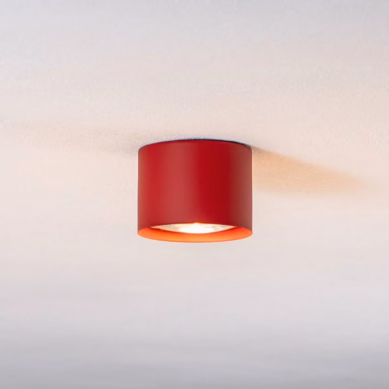 Faretto da soffitto Chloe fisso, rosso Argon, dimmerabile, Rosso, Soggiorno / Sala da pranzo, Metallo, Moderno, Faretto alogeno