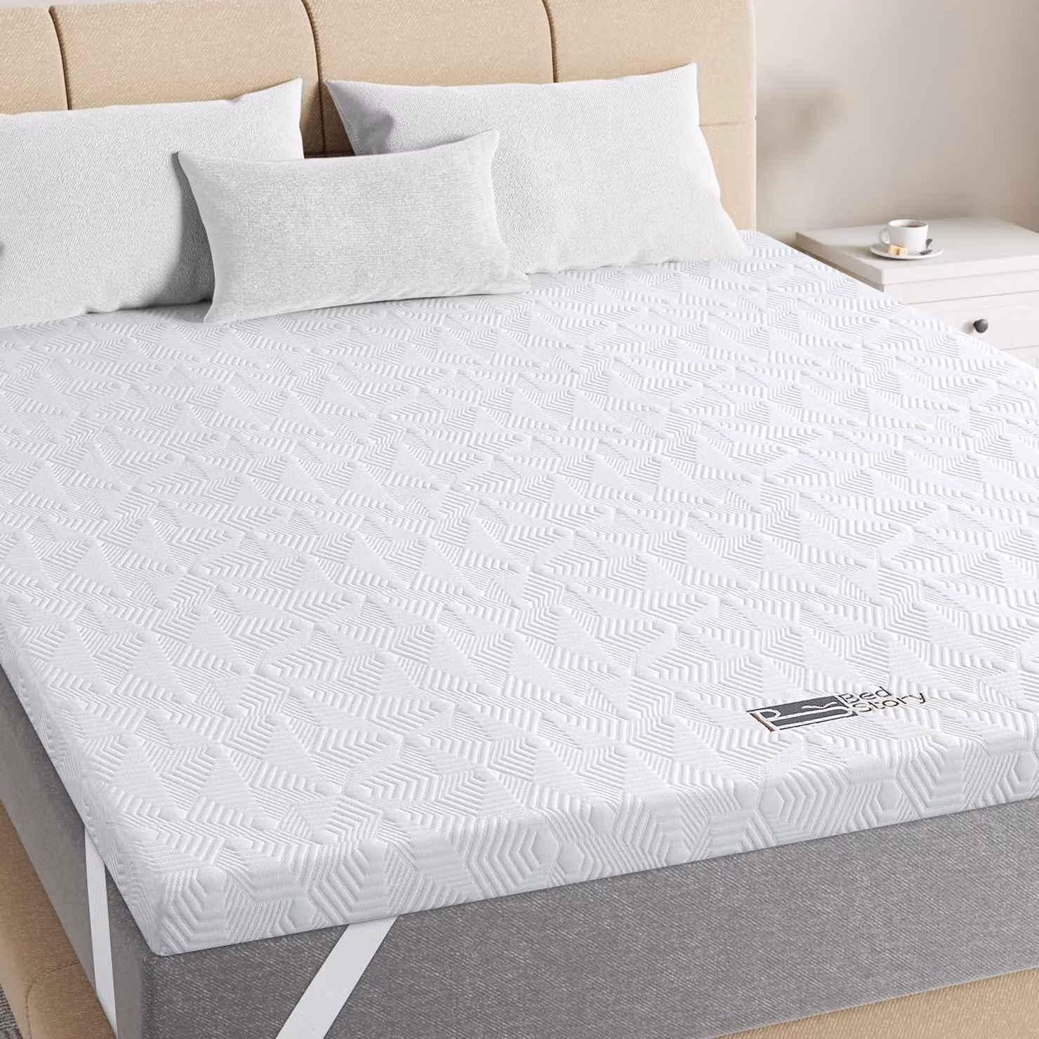 Topper per materasso, dimensioni 160x200 cm, spessore 5 cm, in schiuma fredda, con 7 zone, durezza H3/H4