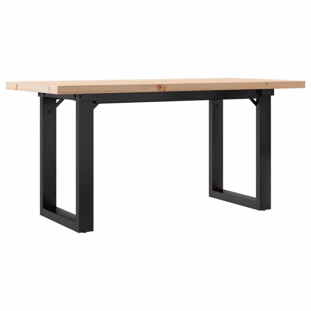Tavolino Salotto Telaio a O 100x50x45,5 cm Legno Pino e Acciaio