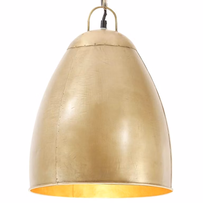 The Living Store Lampada a sospensione stile industriale 25 W ottone rotonda 32 cm E27