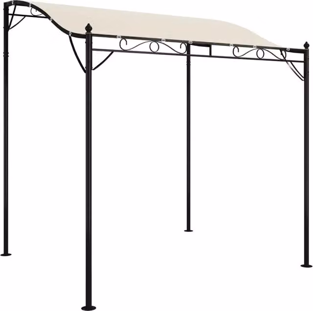 Tettoia Crema 2x2,3 m 180 g/m2 Tessuto e Acciaio CFW3943373