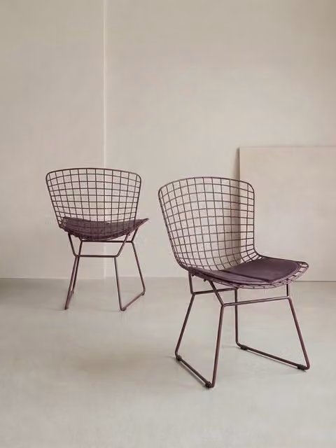 Set di 2 sedie moderne Kenay Home in metallo laccato rosso