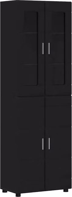 Credenza | Madia | Buffet da pranzo | Armadio da pranzo FLORIN Nero 60 x 35 x 182 cm Legno multistrato