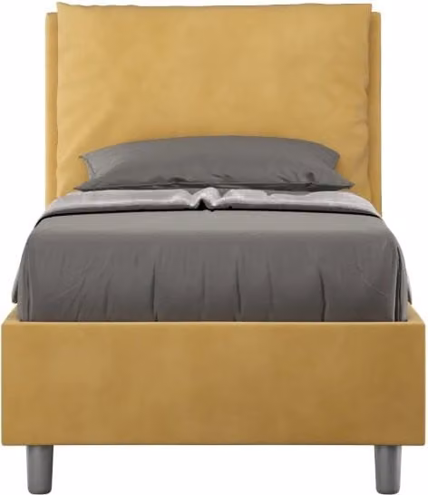 Letto Singolo Moderno GIORDANOSHOP in Legno con Rete a Doghe Piatte Giallo L/P/H: 80 x 200 cm