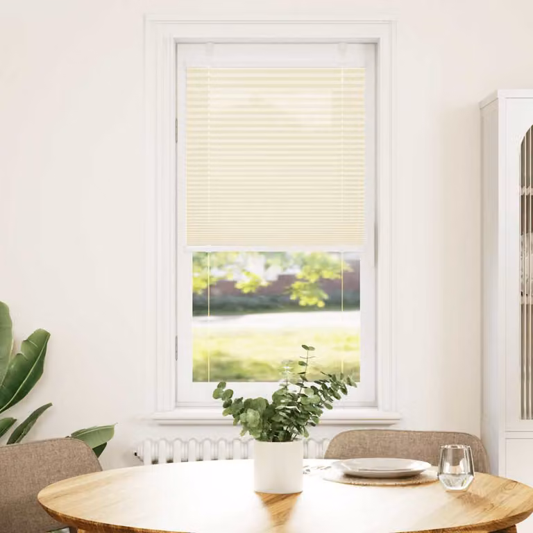 vidaXL Tenda Plissettata Crema 65x150 cm Larghezza Tessuto 64,4 cm