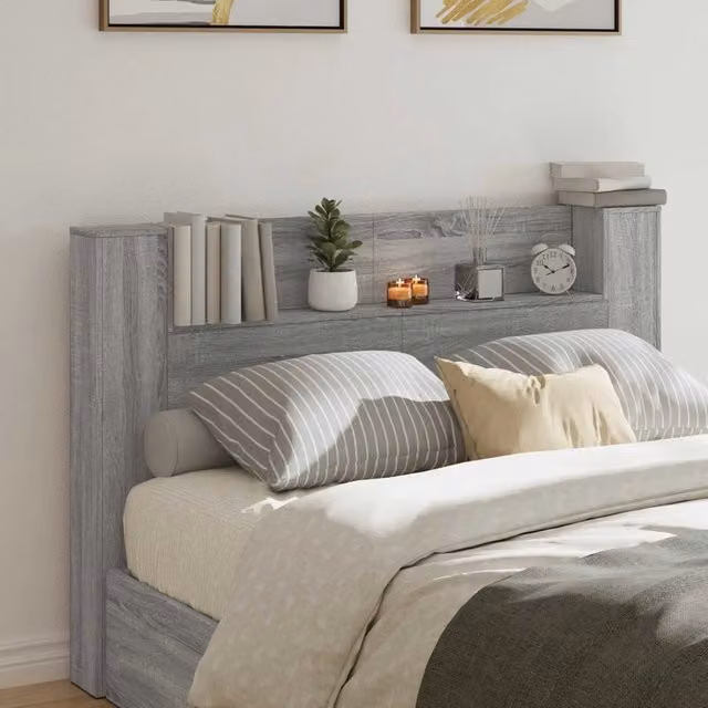 Testiera-Testata Decorativa Grigio Sonoma 160 x 16,5 x 103,5 cm Legno multistrato