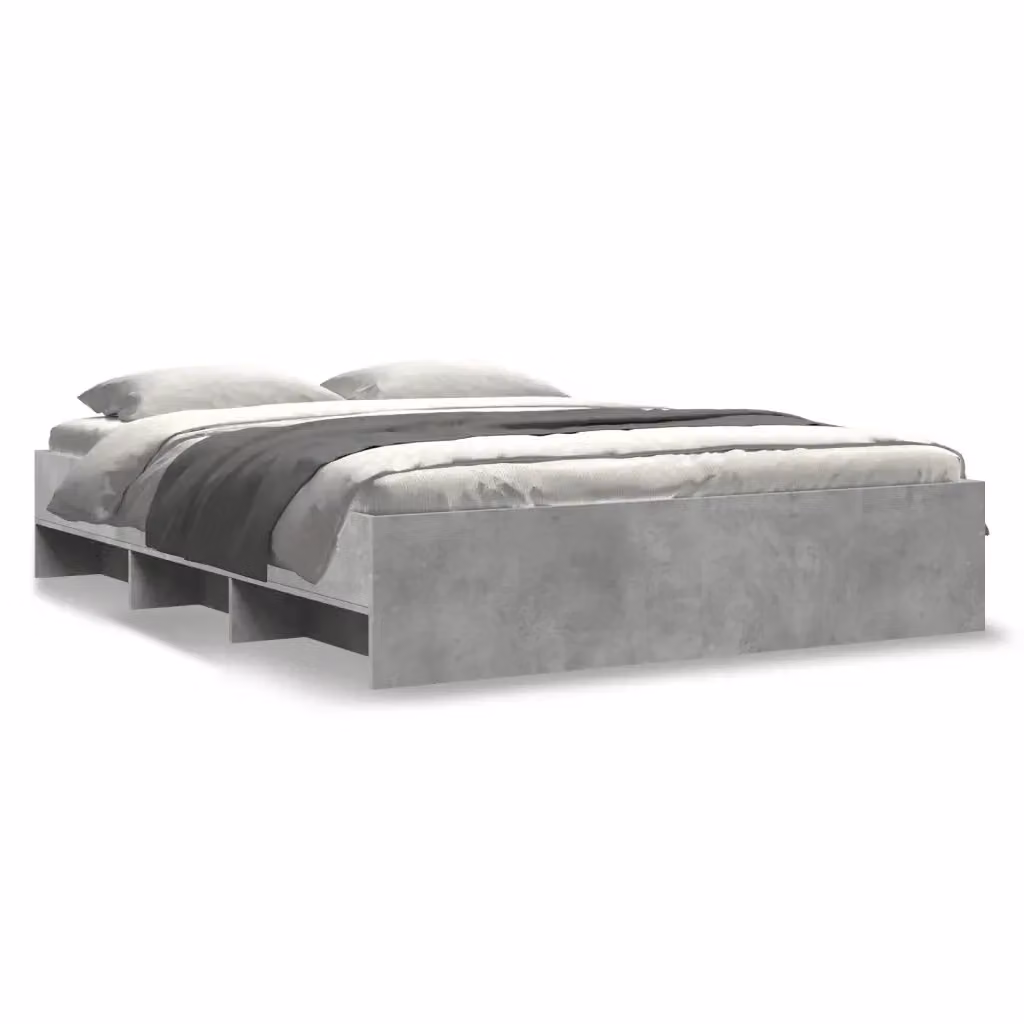 vidaXL Giroletto senza Materasso Grigio con Listelli in Legno L: 160 cm, P: 200 cm, H: 35 cm – 2