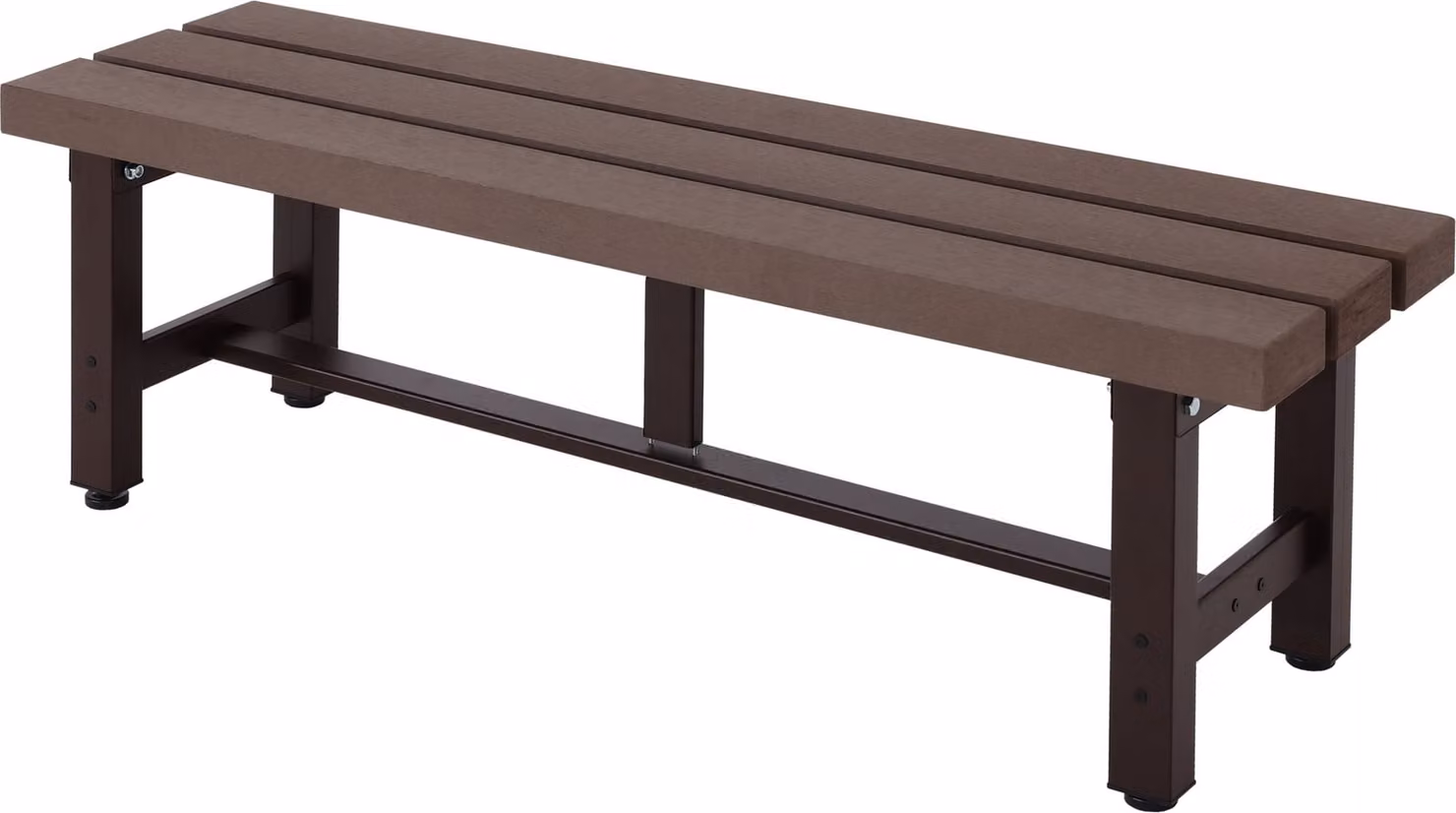 Panca da giardino Alu MCW-K60, panca da parco, panca per balcone, resistente alle intemperie, realizzata in WPC, colore marrone, dimensioni 120 cm