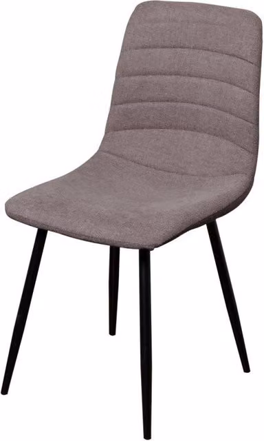 Set di 4 Sedie Livia In Tessuto Tortora Chiaro Gambe Nere Dimensione : 45x52 5x88 Cm