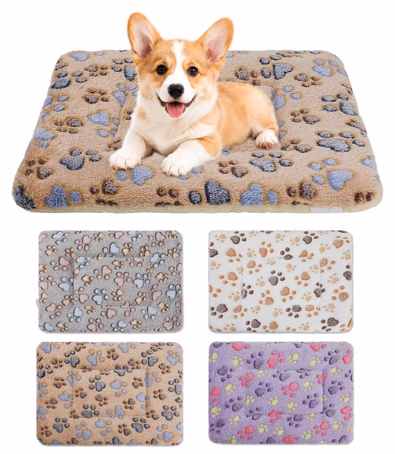 Cuccia per cani in tessuto resistente, confezione da 4, dimensioni 69x48 cm, colori vivaci, lavabile