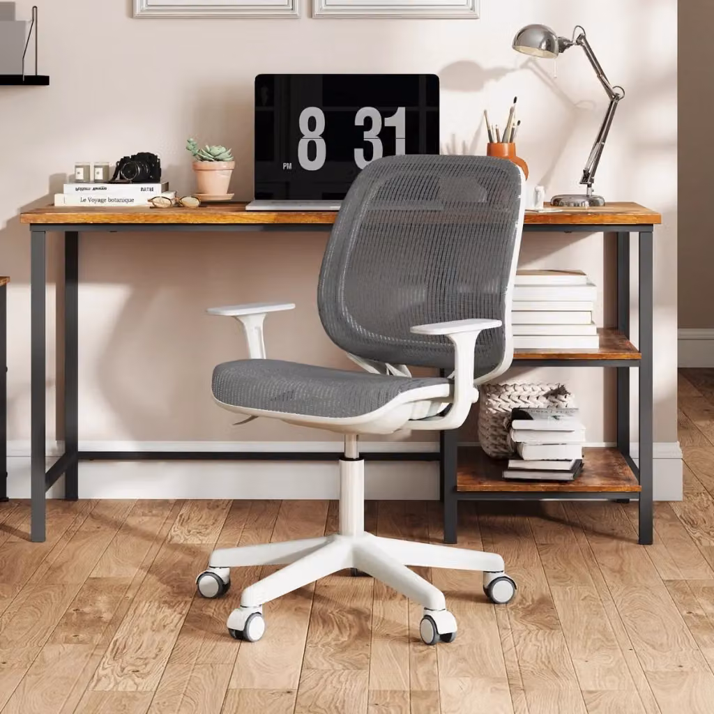 Sedia girevole da scrivania ergonomica per bambini DESIGN IN, Grigio, con braccioli e ruote – 2