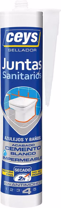 Mastice sigillante per giunti sanitari, antimuffa, bianco opaco, 290 ml