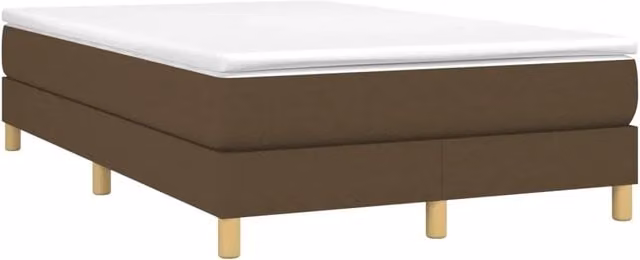 Letto matrimoniale | Letto per adulti | Giroletto a Molle con Materasso Marrone Scuro 120x190cm Tessuto