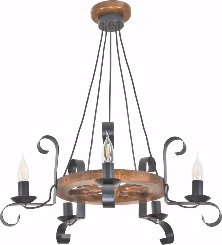 Lampada a sospensione con portacandele in legno ERNEST 11-920